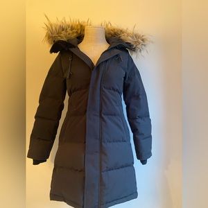 TNA Black Puffer Jacket with Faux Fur Hood